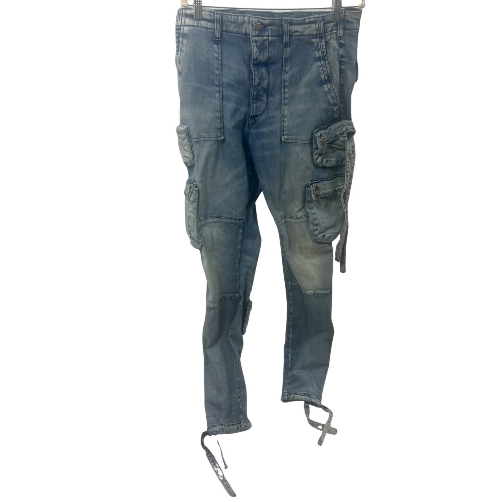 Amiri Multi-Pocket Cargo Jeans – Men’s Size 34 Distressed Blue Denim
